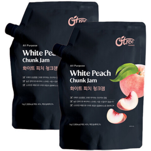 오트리푸드 화이트 피치 청크잼 1kg (2개)_이미지