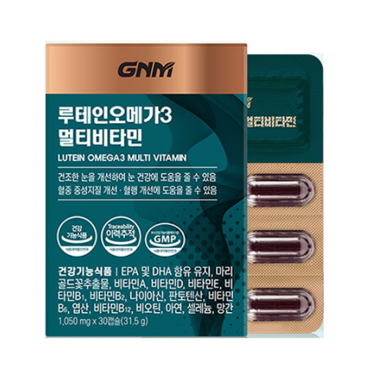 GNM자연의품격 루테인 오메가3 멀티비타민 30캡슐 (4개)_이미지