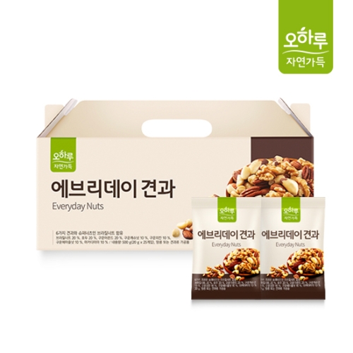 맑은농산 오하루 자연가득 에브리데이 견과 20g 25개입이미지입니다. 누르면 해당 게시물로 새창이동합니다.
