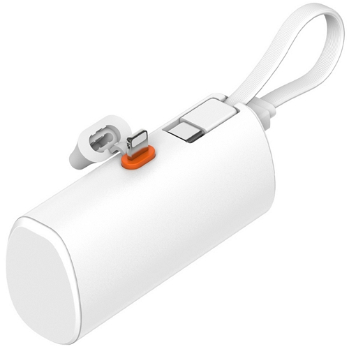 디엠케이코리아 밸류엠 PD 20W 케이블 일체형 도킹 보조배터리 D2 5000mAh (8핀+C타입 케이블, 1개)_이미지
