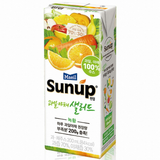 매일유업 썬업 과일 야채 샐러드 녹황 200ml (24개)_이미지