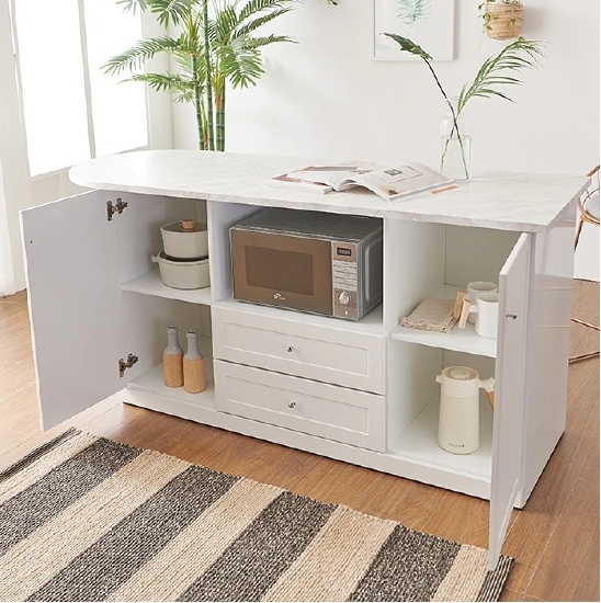 나무뜰 올리브 반타원형 렌지대 홈바 아일랜드 식탁 1700 (의자별도)_이미지