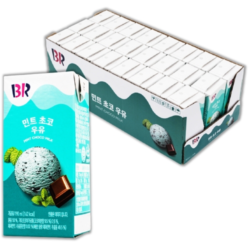  배스킨라빈스 민트초코 우유 190ml [24개]