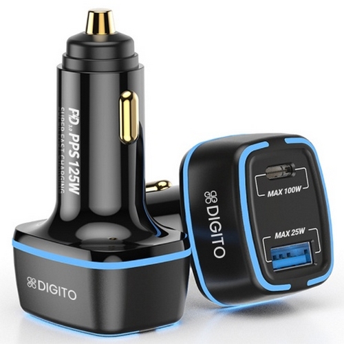 디지토 125W 초고속 차량용 2포트 충전기 DT-C125W_이미지