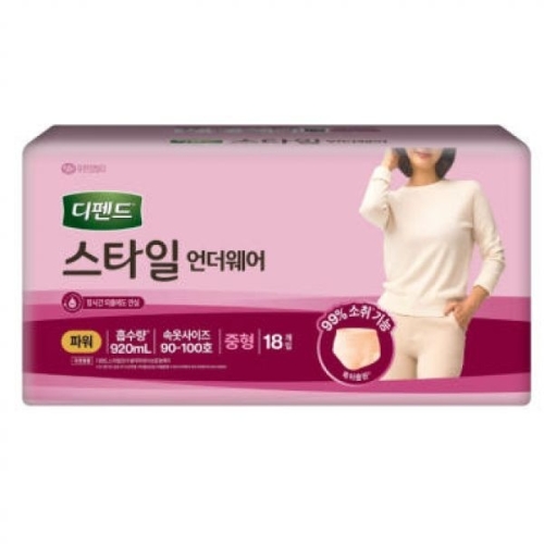 디펜드 스타일 언더웨어 파워 여성용 중형 18개 (8팩(144개))_이미지