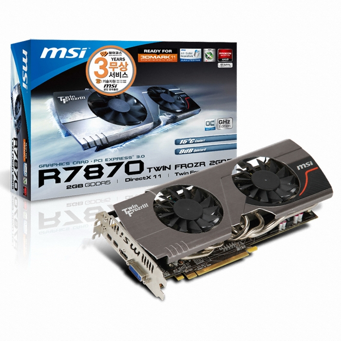 MSI 라데온 HD 7870 R7870 OC D5 2GB 트윈 프로져 3