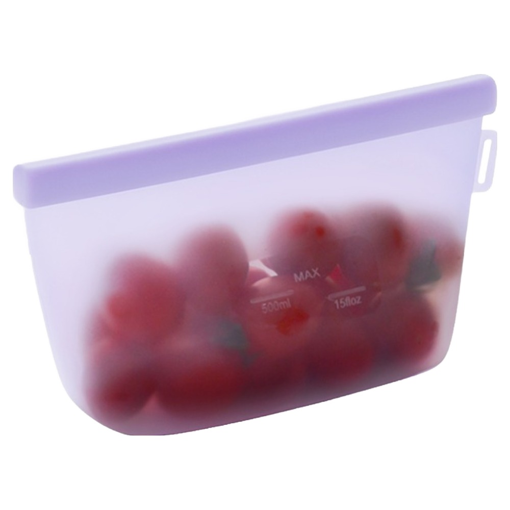 네이쳐리빙 릴리브 더블락 실리콘 지퍼백 퍼플 500ml (1개)_이미지