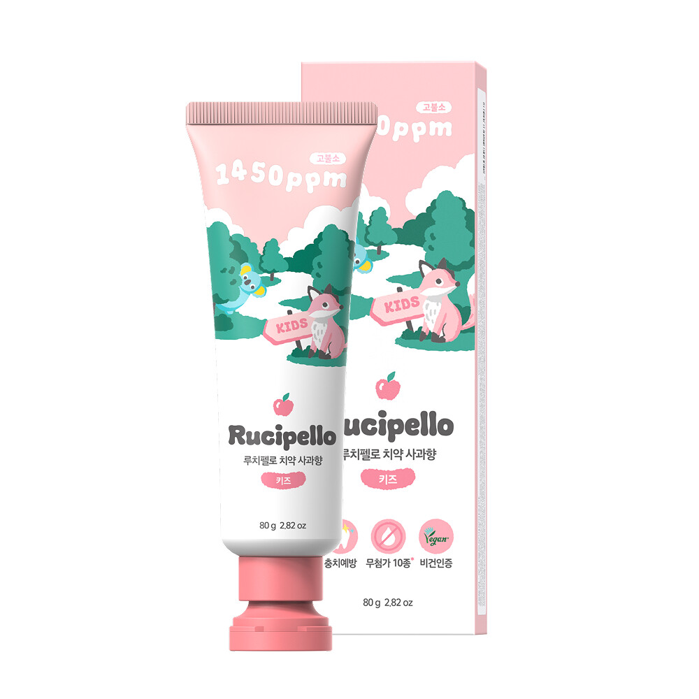 루치펠로 리틀포레스트 키즈치약 사과향 80g (3개)_이미지