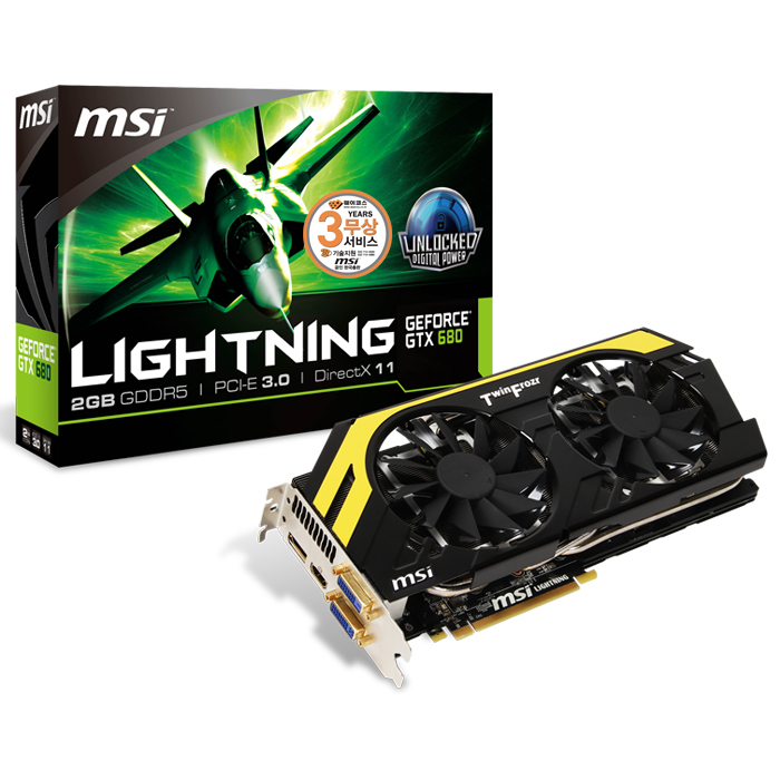 MSI 지포스 GTX680 N680GTX 라이트닝 D5 2GB