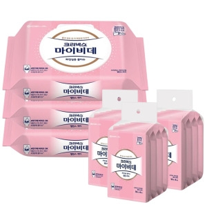 크리넥스 마이비데 밸런스케어 화장실용 물티슈 캡형 40매 + 리필형 10매 (캡3팩,리필12팩)_이미지
