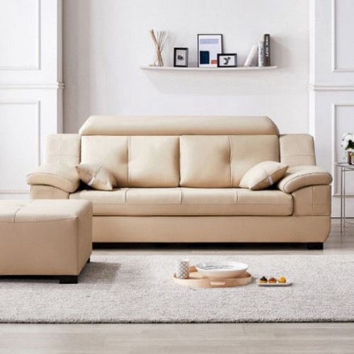 동서가구 제이벨라 편백황토숯 천연가죽 소파 3인용 (스툴포함)_이미지