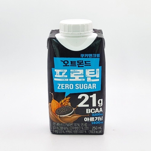 롯데칠성음료 오트몬드 프로틴 쿠키앤크림 제로슈거 250ml (18개)_이미지