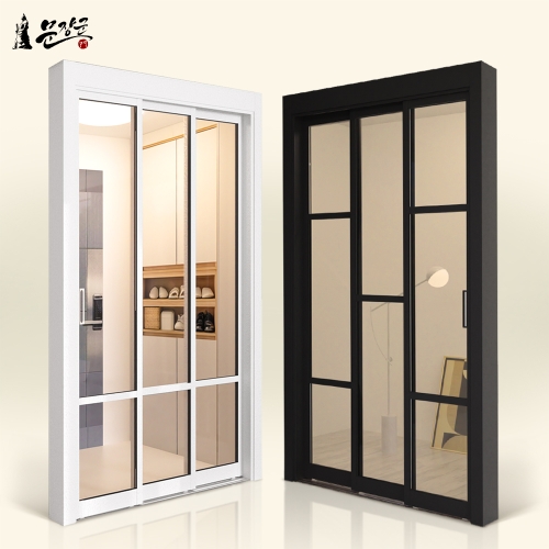  문장군 프리미엄 3연동 오픈형 중문 (ㅡ자) [~130cm]