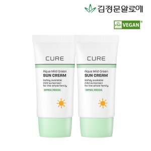 김정문알로에 큐어 아쿠아 마일드 그린 선크림 40ml (2개)_이미지