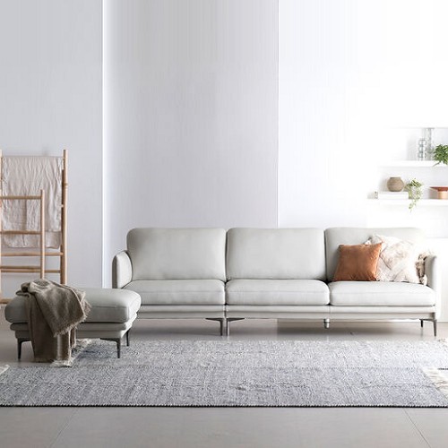 막스앤 피렌체 이태리 천연통가죽 소파 4인용 (스툴포함)_이미지