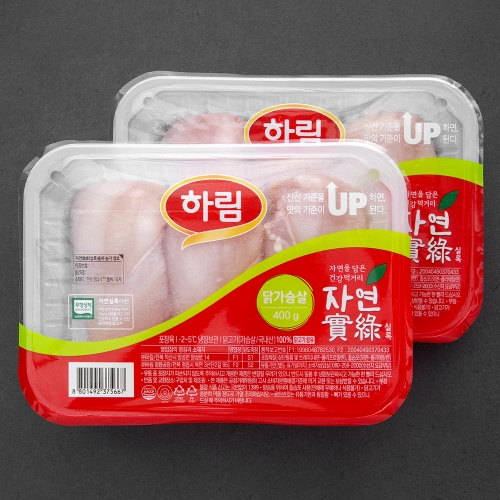 하림 자연실록 냉장 닭가슴살 400g (2개)_이미지