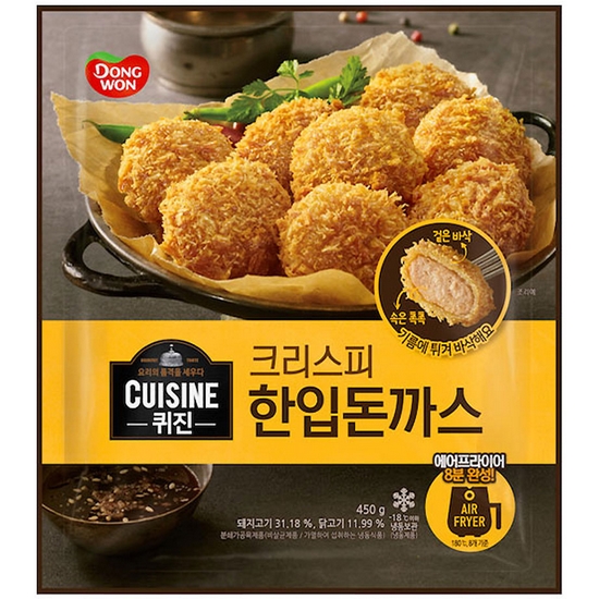 동원F&B 퀴진 크리스피 한입돈까스 450g이미지입니다. 누르면 해당 게시물로 새창이동합니다.