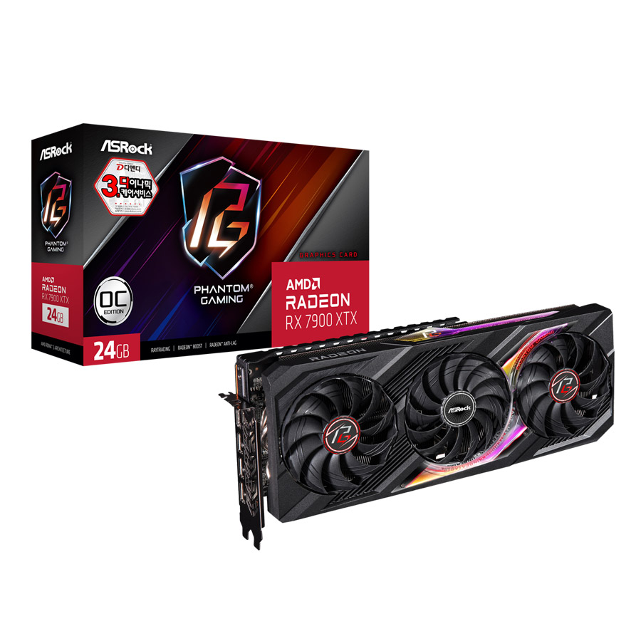 ASRock �󵥿� RX 7900 XTX Phantom Gaming OC D6 24GB ��ص���