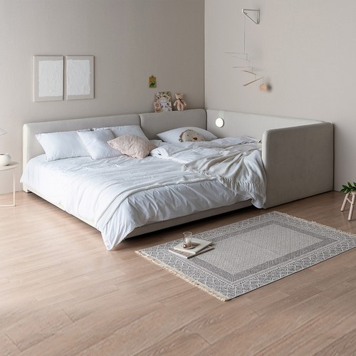 레이디가구 레브 기능성 패브릭 볼드헤드 침대 Q (딴딴이18독립)_이미지