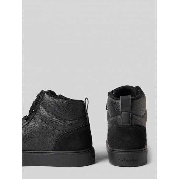 캘빈클라인 CK 진 하이탑 스니커즈 가죽 집업 블랙 운동화 명품 YM0YM01428_이미지