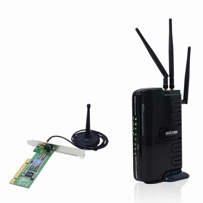 서진네트웍스 UNICORN MW-9000N 공유기 패키지 (+ XP-5400GT 2dBi PCI 무선랜카드)_이미지