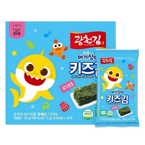 광천김 핑크퐁 아기상어 키즈 조미김 2g (60개)_이미지