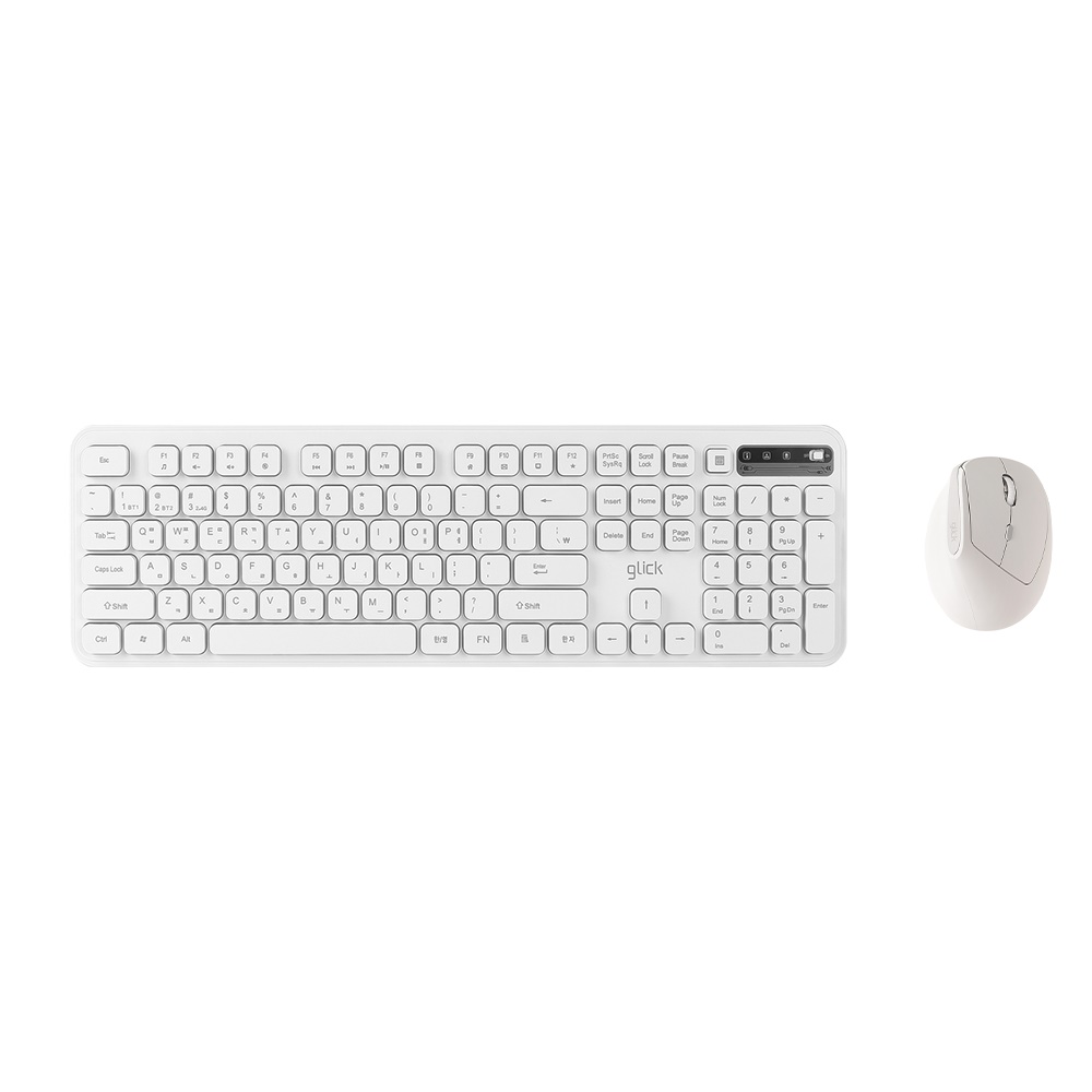 지클릭커 오피스프로 WMK760 사일런스L 무선 키보드 마우스 세트 (화이트)_이미지