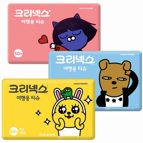 유한킴벌리 크리넥스 카카오 여행용 티슈 50매 (18팩)
