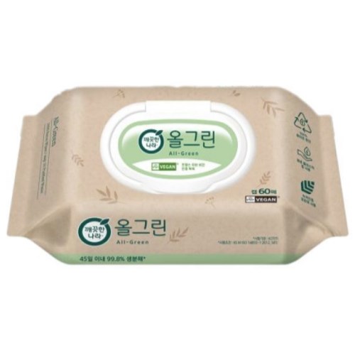 올그린 물티슈 캡형 60매