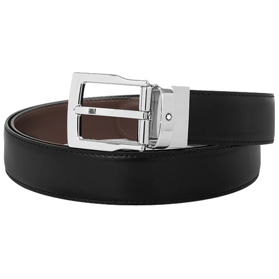 몽블랑 팔라듐 코팅 핀버클 벨트 128138