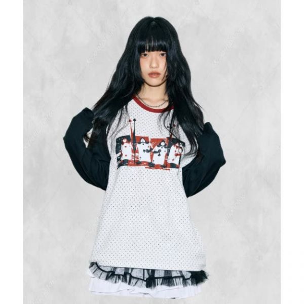 라티젠 DISNEY WONDERLAND_DOT RAGLAN T-SHIRTWHITE 307077