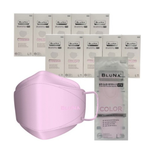제이웨이브 블루나 뉴 황사 방역 마스크 KF94 대형 베이비핑크 10매입