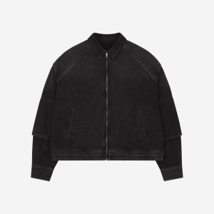 준지 콘 데님 소매 절개 디테일 셔츠 블랙 Juun.J Cone Denim Detail 셔츠블랙 684405_이미지