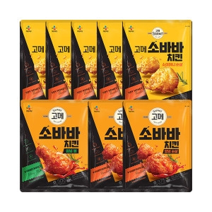 CJ제일제당 고메 소바바치킨 소이허니 순살 375g x 5개 + 양념순살 375g x 2개 + 양념봉 300g x 1개 (1개)_이미지