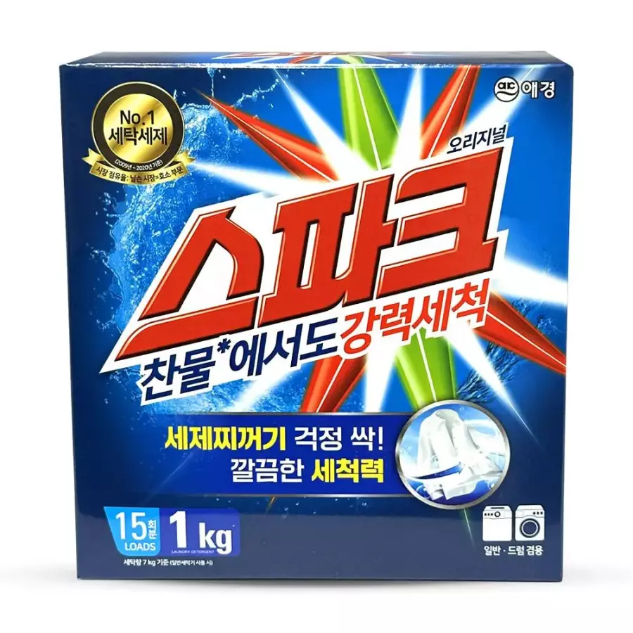 애경 스파크 분말 세탁세제 1kg (4개)