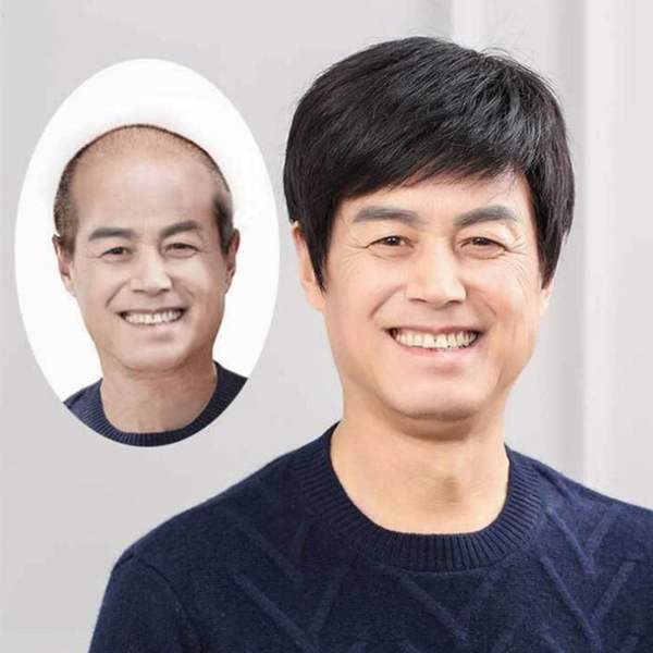 210WZL67 인 중년 남자가발 통가발 전체가발 자연스러운