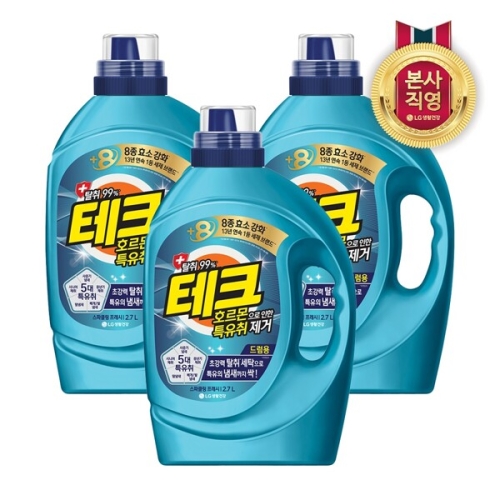 테크 호르몬 특유취 제거 액체세제 드럼용 2.7L (3개)_이미지