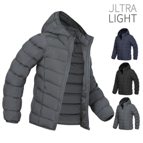 디바옴므 겨울 심리스 바인딩 후드 경량 패딩