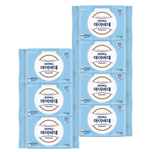 유한킴벌리 크리넥스 마이비데 클린케어 화장실용 물티슈 캡형 60매 (7팩)