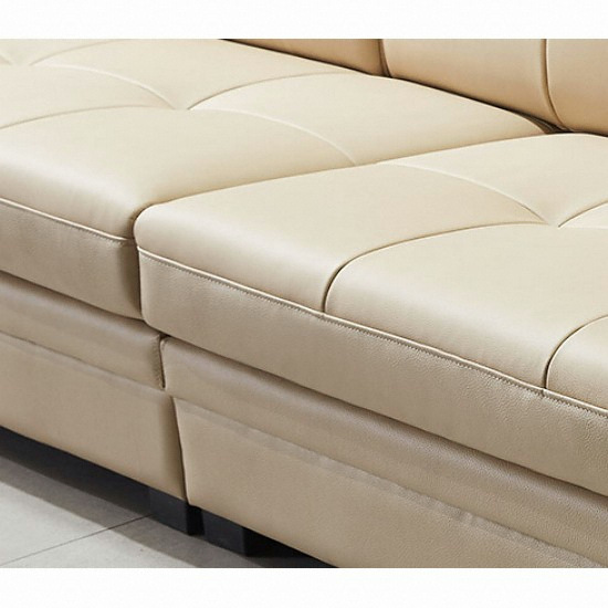 동서가구 헤센 천연가죽 소파 4인용 (스툴포함)_이미지