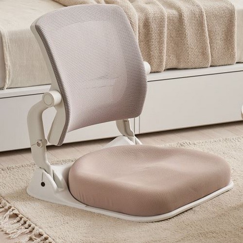 리프 접이식 등받이 메쉬 각도조절 경량 허리지지 좌식의자