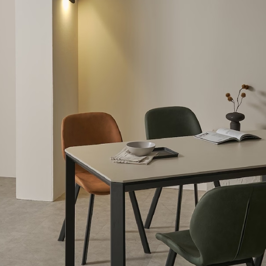 보니애가구 한샘몰 지젤 포세린 세라믹 식탁 1200 (의자4개)_이미지