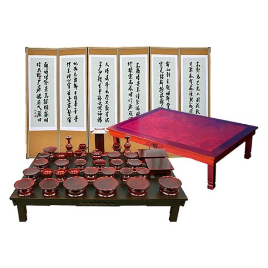 박씨상방 남원 연꽃 복제기 오리목 38P (+병풍(옥)+교자상(모자이크))