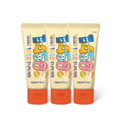 제니튼 닥터제니 1450 고불소 주니어 치약 오렌지향 60g (3개)_이미지