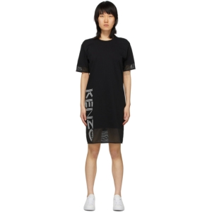  겐조 Black Sport Logo T-Shirt Dress