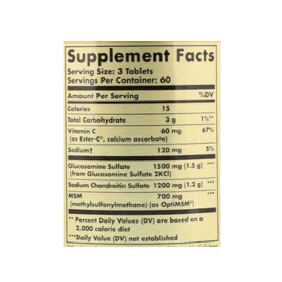 솔가 글루코사민 콘드로이틴 MSM 위드 에스터C 180캡슐 (3개)_이미지