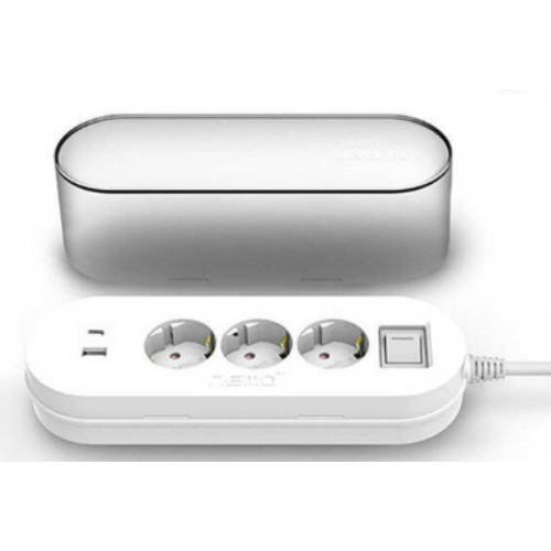 에스와이폴리텍 네모탭 플러스박스 3구 USB C타입 고속충전 멀티탭 (3m)_이미지