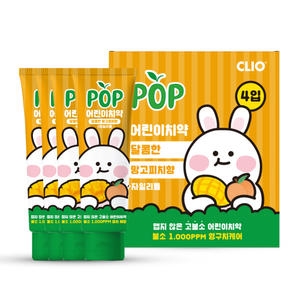 크리오 팝 고불소 주니어 치약 망고피치향 90g (4개)_이미지
