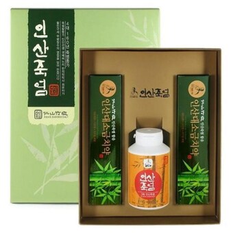 성원제약 인산<b>죽염</b> <b>치약</b> 3개 160g + 분말 300g 선물세트
