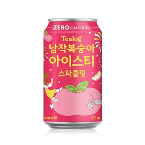HK이노엔 티로그 납작복숭아 아이스티 스파클링 355ml (24개)_이미지